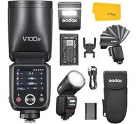 GODOX V100S V100 S Flash Testa Rotonda Compatibile con Sony, Speedlite Strobe Flash TTL Wireless 2.4G con 2980mAh batteria Schermo Tattile Sub-flash Staccabile, Supporto Tipo C
