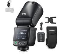 Godox V1midC TTL - Flash rotondo da 55 W, 650 flash con luce LED da 2 W, zoom A/M 1/8000 s HSS 1,7 s tempo di ricarica Batteria integrata da 2200 mAh per fotocamere Canon