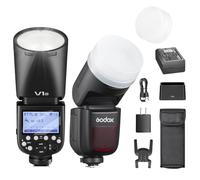GODOX V1O - Flash rotondo 76 W, Speedlite, fotocamera professionale rotonda, flash 1/8000 HSS 2.4 G, sistema X wireless i-TTL con 2600 mAh, compatibile con Olympus