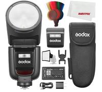 Godox V1PRO-F V1 Pro F TTL - Fotocamera a testa tonda Compatibile con Fuji, 76 W HSS 1/8000, batteria al litio integrata, flash esterno innovativo SU-1, lampada da modellazione a LED