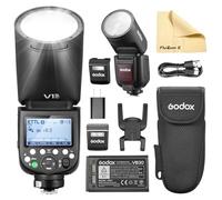 Godox V1PRO-F V1Pro F Flash per Fotocamera a Testa Tonda Camera Flash 2.4G 76Ws HSS 1/8000s Wireless TTL Speedlight Strobe con Batteria Agli Ioni di Litio per Fotocamere Fuji
