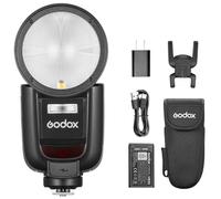 Godox V1Pro-O Speedlite flash per fotocamera a testa tonda per Panasonic per Olympus, HSS TTL wireless 2.4G X con flash secondario staccabile SU-1, batteria di ricarica USB-C