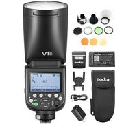 GODOX V1ProF Flash per fotocamera wireless + AK-R1 Kit, 1/8000s HSS, modalità flash M/TTL Tempo di ricarica 1,3s Luce pilota LED da 2W integrata Compatibile con fotocamere FUJIFILM