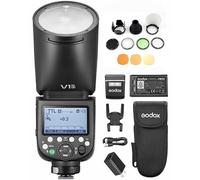 GODOX V1 PRO S Speedlight Flash a testa tonda on-camera Flash automatico E-TTL II Zoom Fresnel wireless 2.4G con AK-R1 Pocket Flash Light Accessori Kit compatibile con fotocamera Sony 100V-240V