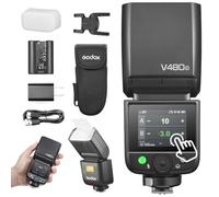 Godox V480 Flash V480C - Flash V480C, batteria al litio integrata, 1/8000 HSS, 2,4 GX Wireless TTL, tempo di riciclaggio 1,7 s, 650 Full Power Pops per fotocamera Canon (V480C)