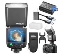 Godox V480 Flash V480C - Flash V480C, batteria al litio integrata, 1/8000 HSS, 2,4 GX Wireless TTL, tempo di riciclaggio 1,7 s, 650 Full Power Pops per fotocamera Canon (V480C)