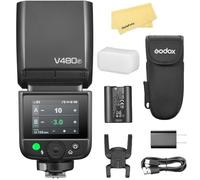 Godox V480F Flash per Fotocamera TTL per Fujifilm Speedlite, GN50, Batteria Aagli Ioni di Litio da 7,2V/2200 mAh, HSS 2,4 G 1/8000s, Tempo di Riciclo di 1,7s, Lampada di Modellazione a LED a 10 Livell