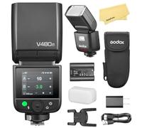 Godox V480F Flash per Fotocamera TTL per Fujifilm Speedlite, GN50, Batteria Aagli Ioni di Litio da 7,2V/2200 mAh, HSS 2,4 G 1/8000s, Tempo di Riciclo di 1,7s, Lampada di Modellazione a LED a 10 Livell