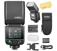 Godox V480O Flash per Fotocamera TTL per Olympus Speedlite, GN50, Batteria Aagli Ioni di Litio da 7,2 V/2200 mAh, HSS 2,4 G 1/8000s, Tempo di Riciclo di 1,7s, Lampada di Modellazione a LED a 10 Livell