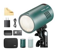 GODOX Verde AD100Pro - Kit di luci stroboscopiche portatile, 100 W, testa tonda, TTL, HSS, luce di modellazione flash e diffusore a cupola