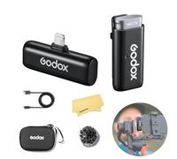 GODOX Virso M2 2.4 GHz Sistema Microfonico Wireless,con Ricevitore e 2 Trasmettitori,Compatibile con Fotocamera,Smartphone,Adatto per Interviste Video su YouTube,Podcast,Vlog