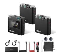 Godox Virso M2 - Microfoni senza fili, portata 200 m, batteria 17 ore, cancellazione del rumore da 2,4 GHz, microfono lavalier per interviste, vlog e conferenze