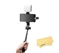 GODOX VK2-LT Kit Vlog per Dispositivi Mobili con Porta Llluminazione,Mini Treppiede,Luce Fotografica Rotante a 360 Gradi,Microfono,Plug and Play Diretto,Facile da Rrasportare