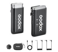 Godox WEC Kit1 - Microfono Lavalier senza fili, cancellazione del rumore, portata 200 m, durata batteria 8H, per telefono/telecamere per registrazione video Vlog YouTube