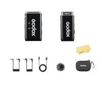 GODOX WEC Kit1 Sistema Microfonico Wireless da 2.4 GHz,Trasmissione Stabile a 200M,Durata Della Batteria di 24ore,Display Intelligente,Portabilità per Interviste,Streaming Live,Riprese All'aperto,Vlog