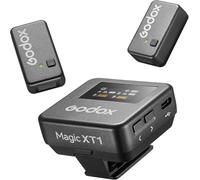 GODOX WEC Kit2 - Microfono lavalier wireless USB C, durata della batteria 8H, microfono wireless a doppio canale 2,4 G, trasmissione da 199,9 m, cancellazione del rumore, con custodia di ricarica per