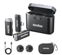Godox WES 2 Kit2 - Sistema microfonico wireless USB-C da 2,4 GHz con custodia di ricarica per Android e Apple iPhone 15