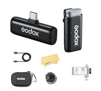 GODOX WES2 Kit1 Sistema Microfonico Wireless 2.4GHz,Corpo Mini,Rapporto Segnale/Rumore 70 dB,Suono Lossless 48KHz 16bit,Trasmissione Stabile 200 M (Kit Monocanale Versione USB-C)