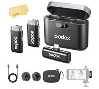 GODOX WES2 Kit2 Sistema Microfonico Wireless 2.4GHz,Corpo Mini,Rapporto Segnale/Rumore 70 dB,Suono Lossless 48KHz 16bit,Trasmissione Stabile 200 M (Kit a Doppio Canale Versione USB-C)