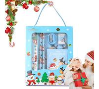 Godpqiui Bomboniera natalizia fissa, set di gomme da natalizie - Set di 6 set di cancelleria natalizia sicura | per la scuola di Natale, forniture di cancelleria festive alla in più colori per il