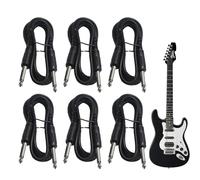 Godpqiui Cavo Amplificatore Per Chitarra Elettrica - 6 Pezzi di Filo di Collegamento,Cavi per Chitarra Elettrica Cavo 6.35 mm - Adatto Per Batteria E Tastiera E Palco E Basso Acustico E Musica