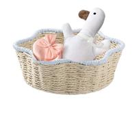 Godpqiui Cestino Frutta Fatto A Mano, Vassoio Pane in Sintetico, Portafrutta Decorativo Intrecciato a Mano per Cucina Sala da Pranzo Casa Pasqua Natale Matrimonio