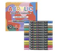 Godpqiui Penne per Unghie,Con Doppia Punta e 12 Colori a Lunga Tenuta - Kit da 12 Penne Decorazione Unghie per Ragazze - per Donne Ragazze Bambini Adolescenti Adulti Principianti Disegno Pittura