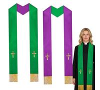 Godpqiui Stola Sacerdotale,Con Unisex E Reversibile Forniture Ecclesiastiche Tradizionali,Scialle A Stola Per Il Clero E Per La Chiesa | Per Cerimonia Di Battesimo Funerale E Cresima