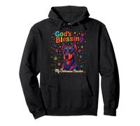 God's Blessing Doberman Pinscher Faith Colorful DOT Design Felpa con Cappuccio