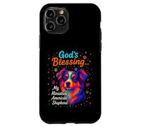 God's Blessing Miniature American Shepherd Faith Colorful Custodia per iPhone 11 Pro