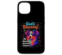 God's Blessing Miniature American Shepherd Faith Colorful Custodia per iPhone 13