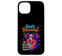 God's Blessing Miniature American Shepherd Faith Colorful Custodia per iPhone 15 Plus
