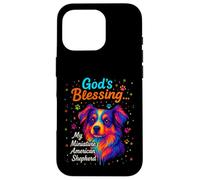 God's Blessing Miniature American Shepherd Faith Colorful Custodia per iPhone 16 Pro