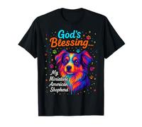 God's Blessing Miniature American Shepherd Faith Colorful Maglietta