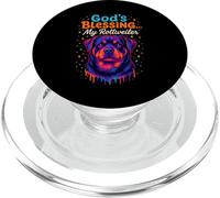 God's Blessing Rottweiler Dog Faith Fun Colorful Design Art PopSockets PopGrip per MagSafe