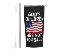 God'S Children AreFor Sale Bicchiere da viaggio sottile in acciaio inossidabile Tazza da caffè sottile isolata a doppia parete da 20 Oz con coperchio a prova di schizzi, cannuccia e spazzola per la p