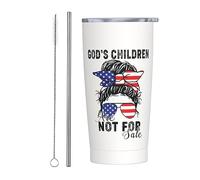 God'S Children AreFor Sale Bicchiere da viaggio sottile in acciaio inossidabile Tazza da caffè sottile isolata a doppia parete da 20 Oz con coperchio a prova di schizzi, cannuccia e spazzola per la p