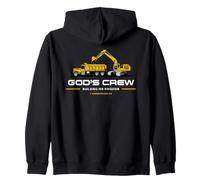 God's Crew - Excavator Construction Kids Christian 1 Cor 3:9 Felpa con Cappuccio