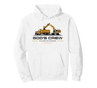 God's Crew - Excavator Construction Kids Christian 1 Cor 3:9 Felpa con Cappuccio
