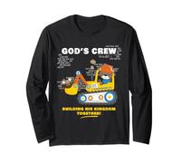 God's Crew - Excavator Construction Kids Christian Animals Maglia a Manica