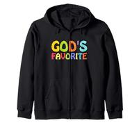 God's Favorite Sarcastico Christian Humor Retro Groovy Cool Felpa con Cappuccio