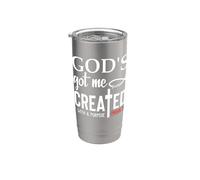 God's Got Me Christian Ephesians 2:10 Created With a Purpose Bicchiere termico in acciaio inox doppia parete