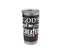God's Got Me Christian Ephesians 2:10 Created With a Purpose Bicchiere termico in acciaio inox doppia parete