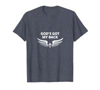 God's Got My Back: Fedele Ali angeliche Croce Maglietta, Uomo, Pervinca, L