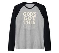 God's Got This Joshua 1:9 Versetto della Bibbia Cristiano Maglia con Maniche Raglan