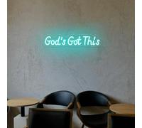 God's Got This Neon Sign,Decorazione religiosa della Bibbia,Regalo religioso per gli amici, Decorazione per la casa al neon Faith