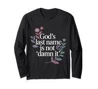 God's Last Name Is Not Damn It Church Sarcasm Jokes - Maglia a Manica
