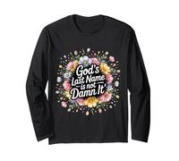 God's Last Name Is Not Damn It Church Sarcasm Jokes - Maglia a Manica