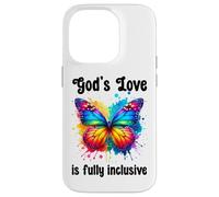 God's Love is Fully Inclusive LGBT Butterfly Gay Pride LGBTQ Custodia per iPhone 14 Pro