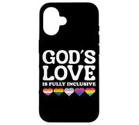 God's Love Is Fully Inclusive LGBTQIA+ Gay Pride Christian Custodia per iPhone 16